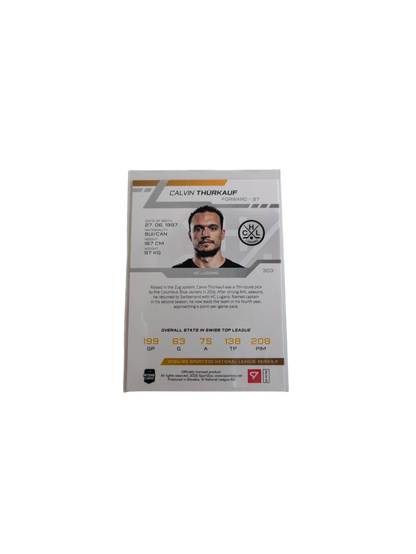 2025 SportZoo National League HC Lugano Calvin Thurkauf 13/30 Blue card