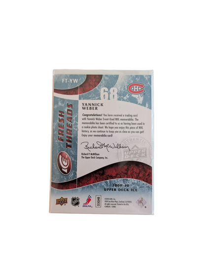 2009 Upper Deck Ice Montreal Canadiens Yannick Weber Jersey Patch #FT-YW Card