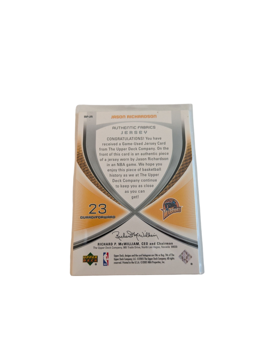 2005 Upper Deck SP Game Used Edition Golden State Warriors Jason Richardson Patch Card