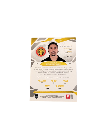 2026 SportZoo National League Langnau Jérôme Bachofner Gold 10/10 card