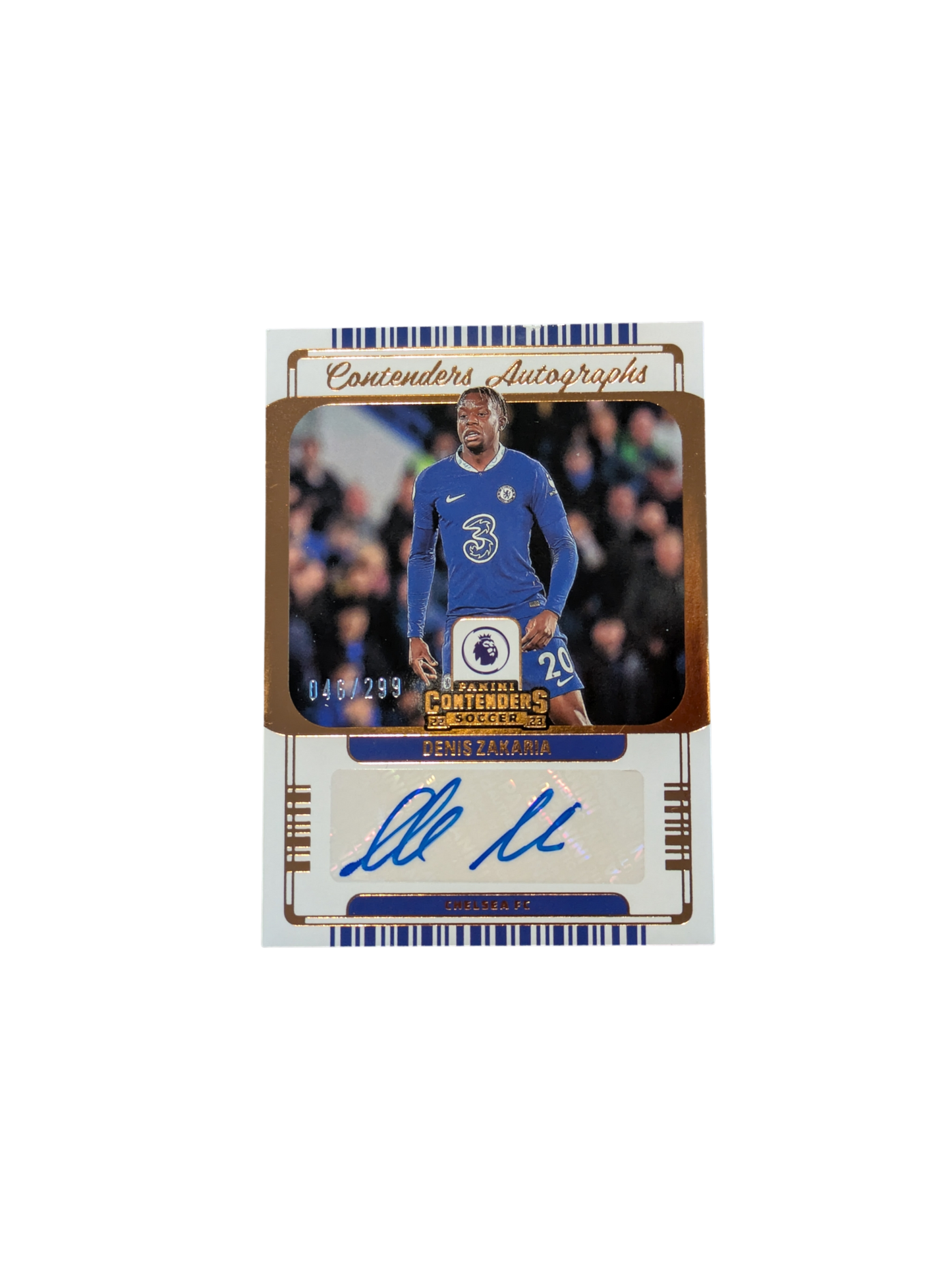 2022 Panini Contenders Autographs Chelsea FC Denis Zakaria 046/299 Auto card