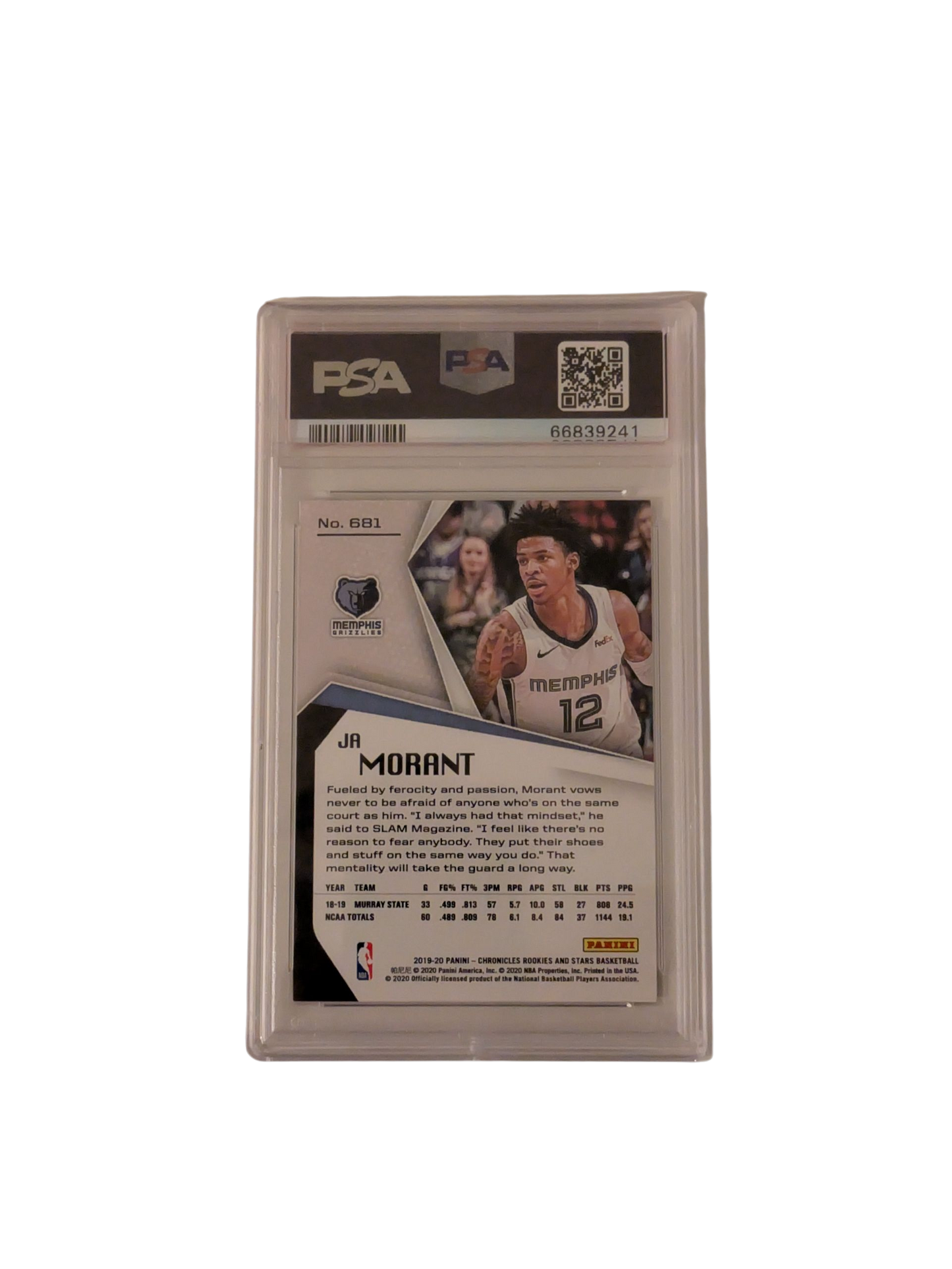 2019 Panini Chronicles Ja Morant #681 PSA 9 Card