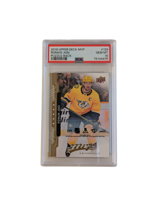 2018 Upper Deck MVP Nashville Predators Roman Josi Puzzle Back PSA Card