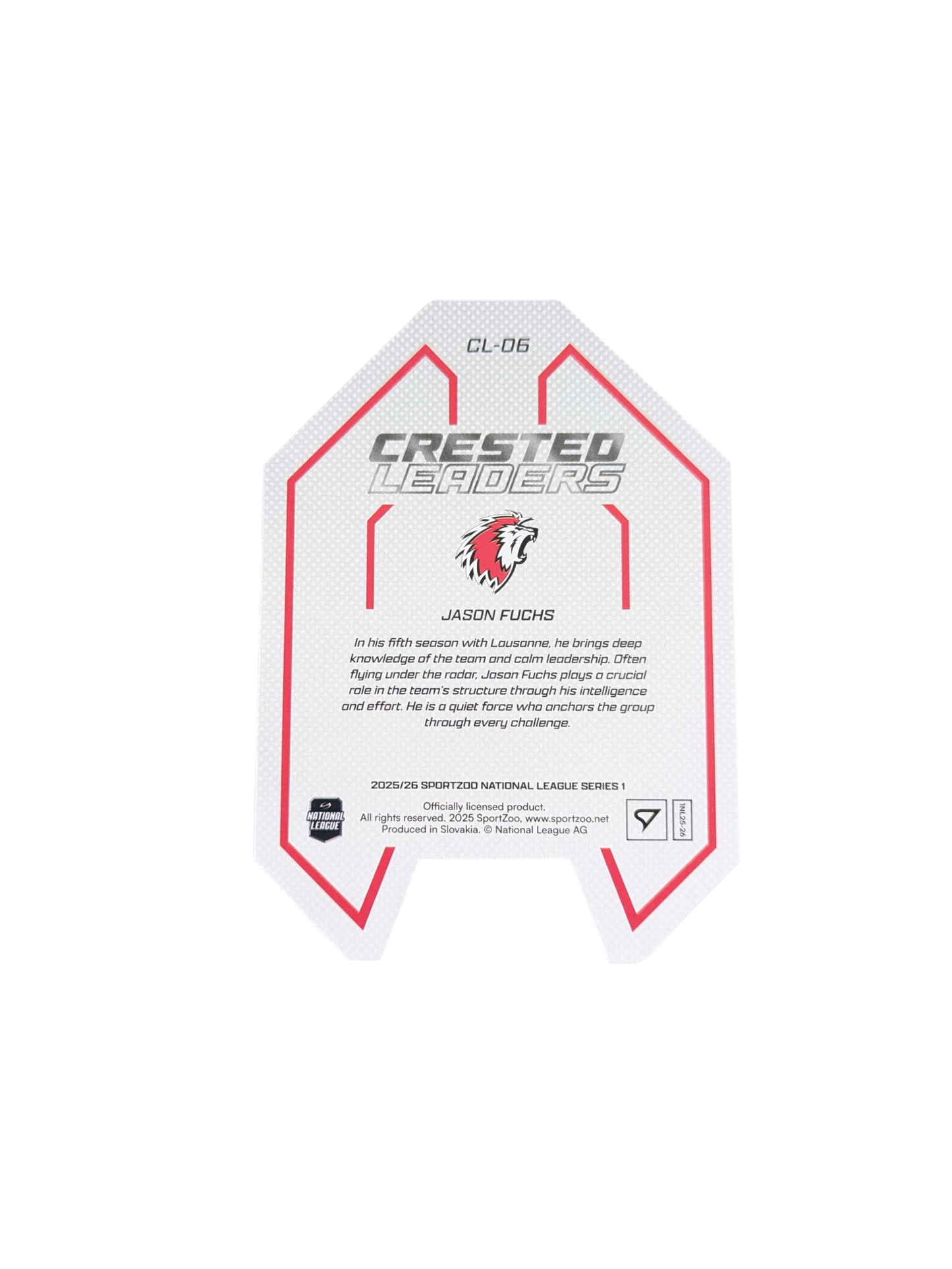 2026 SportZoo National League Crested Leaders Lausanne Jason Fuchs 45/65 card