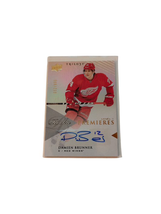2013 Upper Deck Rookie Premieres Detroit Red Wings Damien Brunner /699 Auto card