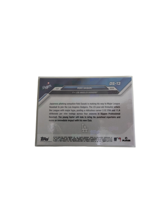 2025 Topps Los Angeles Dodgers Roki Sasaki signs with Dodgers Card