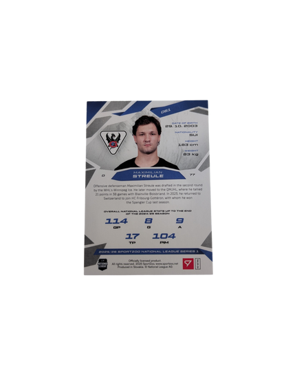 2025-26 SportZoo National League Series 1 Hockey Fribourg-Gottéron Streule 1/1 Card