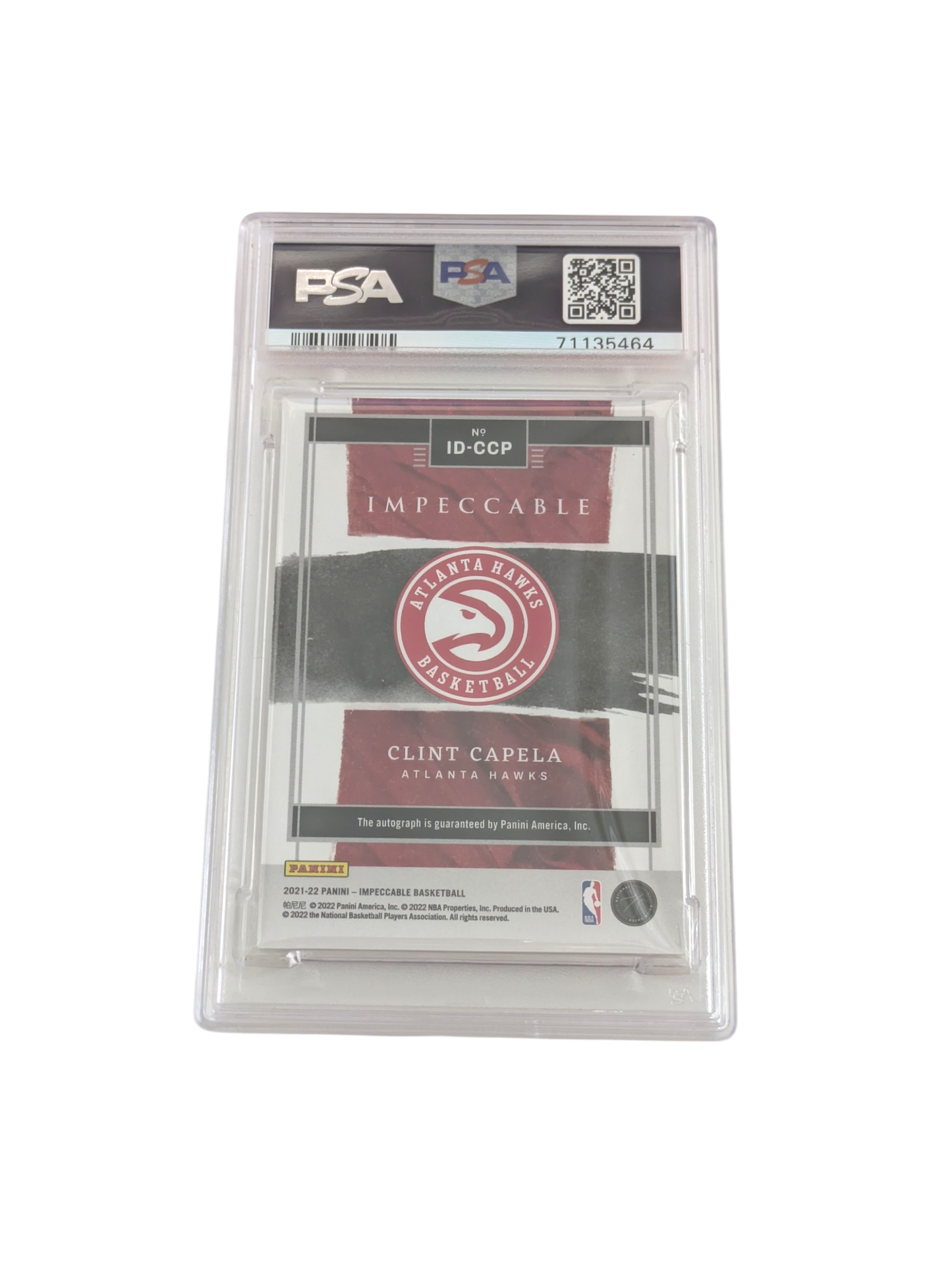 2021 Panini Impeccable Indelible Ink Clint Capela 73/99 Auto Card PSA 8
