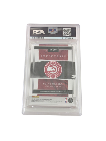2021 Panini Impeccable Indelible Ink Clint Capela 73/99 Auto Card PSA 8