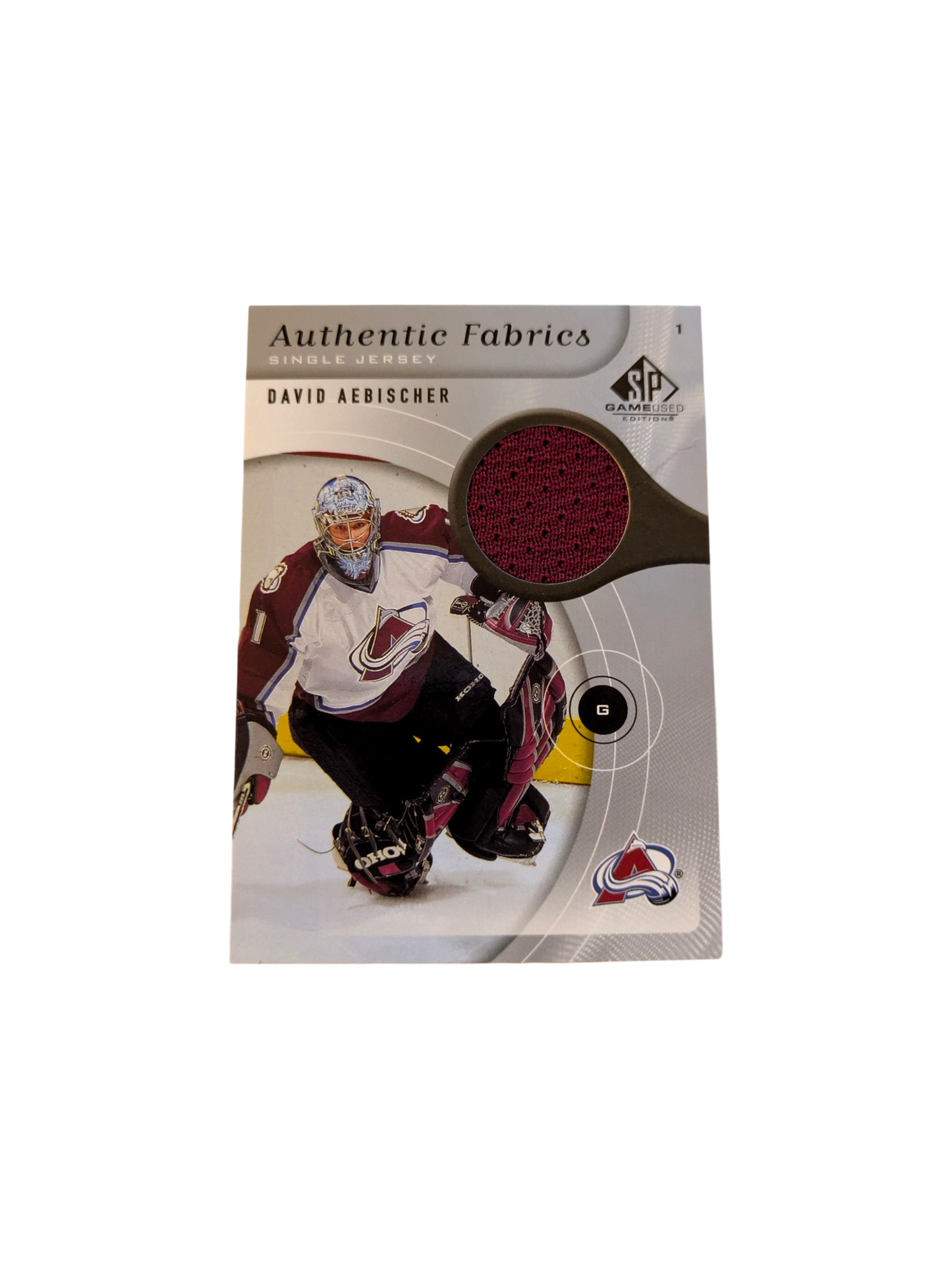 2006 Upper Deck Authentic Fabrics Colorado Avalanche David Aebischer Patch card