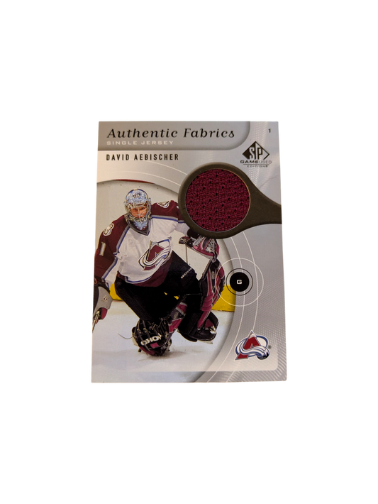 2006 Upper Deck Authentic Fabrics Colorado Avalanche David Aebischer Patch card