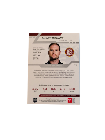 2024 SportZoo National League Series 1 GSHC Tanner Richard Gold 10/10 card