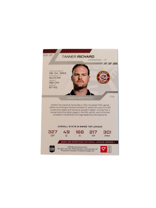 2024 SportZoo National League Series 1 GSHC Tanner Richard Gold 10/10 card