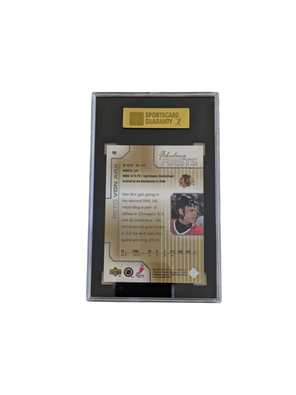 2000 Upper Deck Pros & Prospects Chicago Blackhawks Reto Von Arx SGC /1000 Card