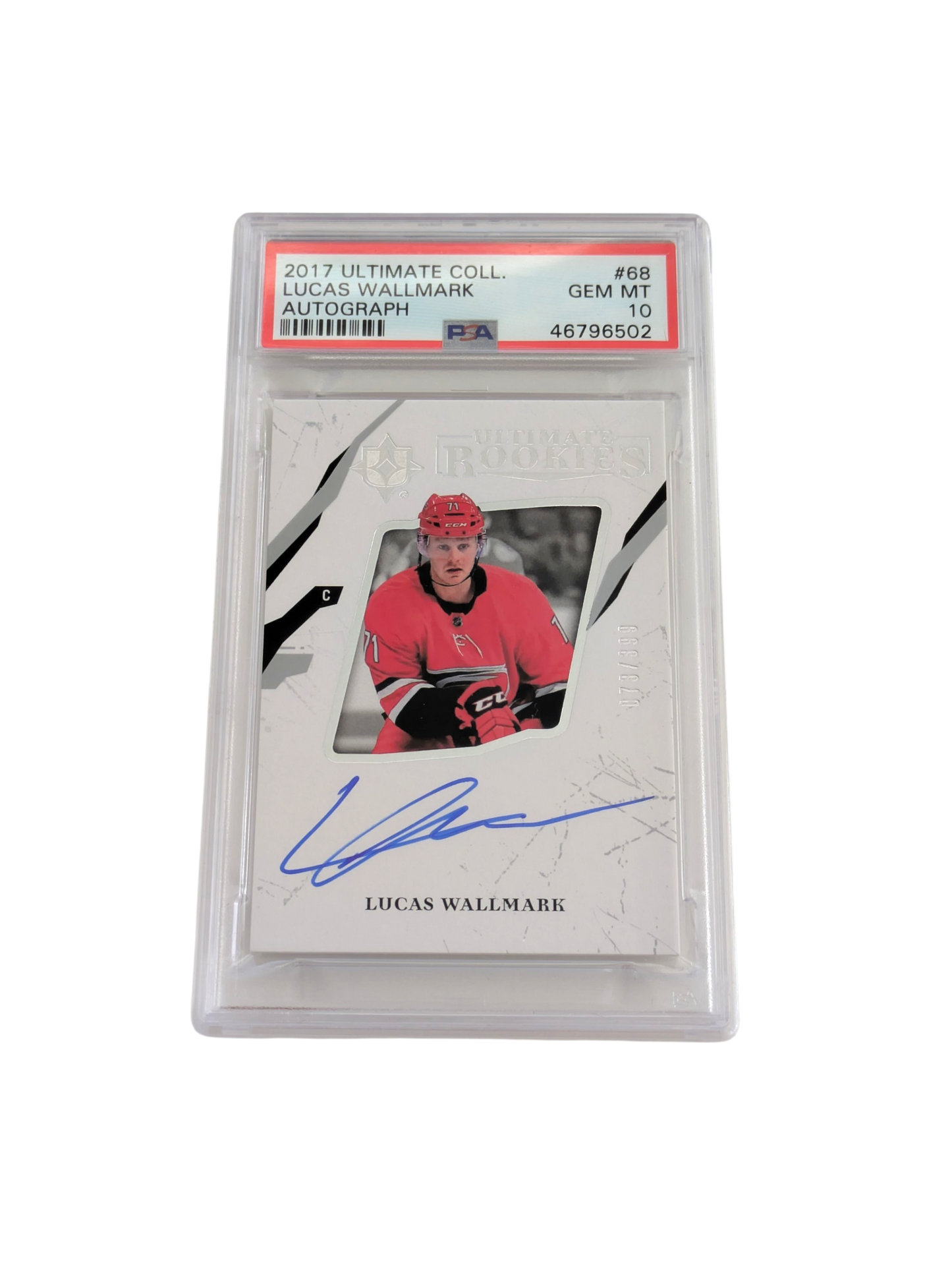 2017 Upper Deck Ultimate Collection Lucas Wallmark 073/399 Auto Card PSA 10