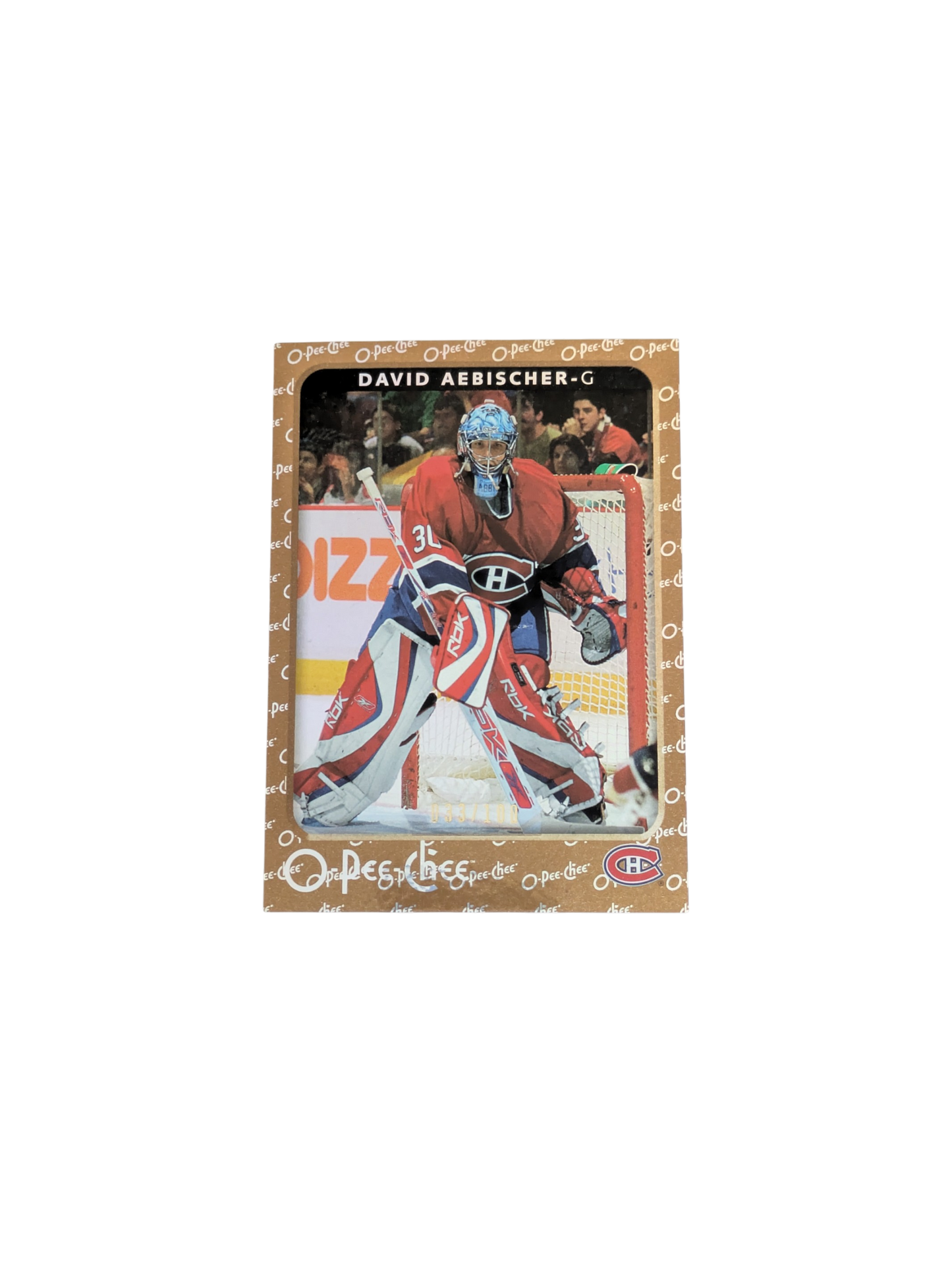 2004 Upper Deck O-Pee-Chee Montreal Canadiens David Aebischer 033/100 card