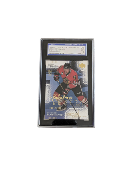 2000 Upper Deck Pros & Prospects Chicago Blackhawks Reto Von Arx SGC /1000 Card