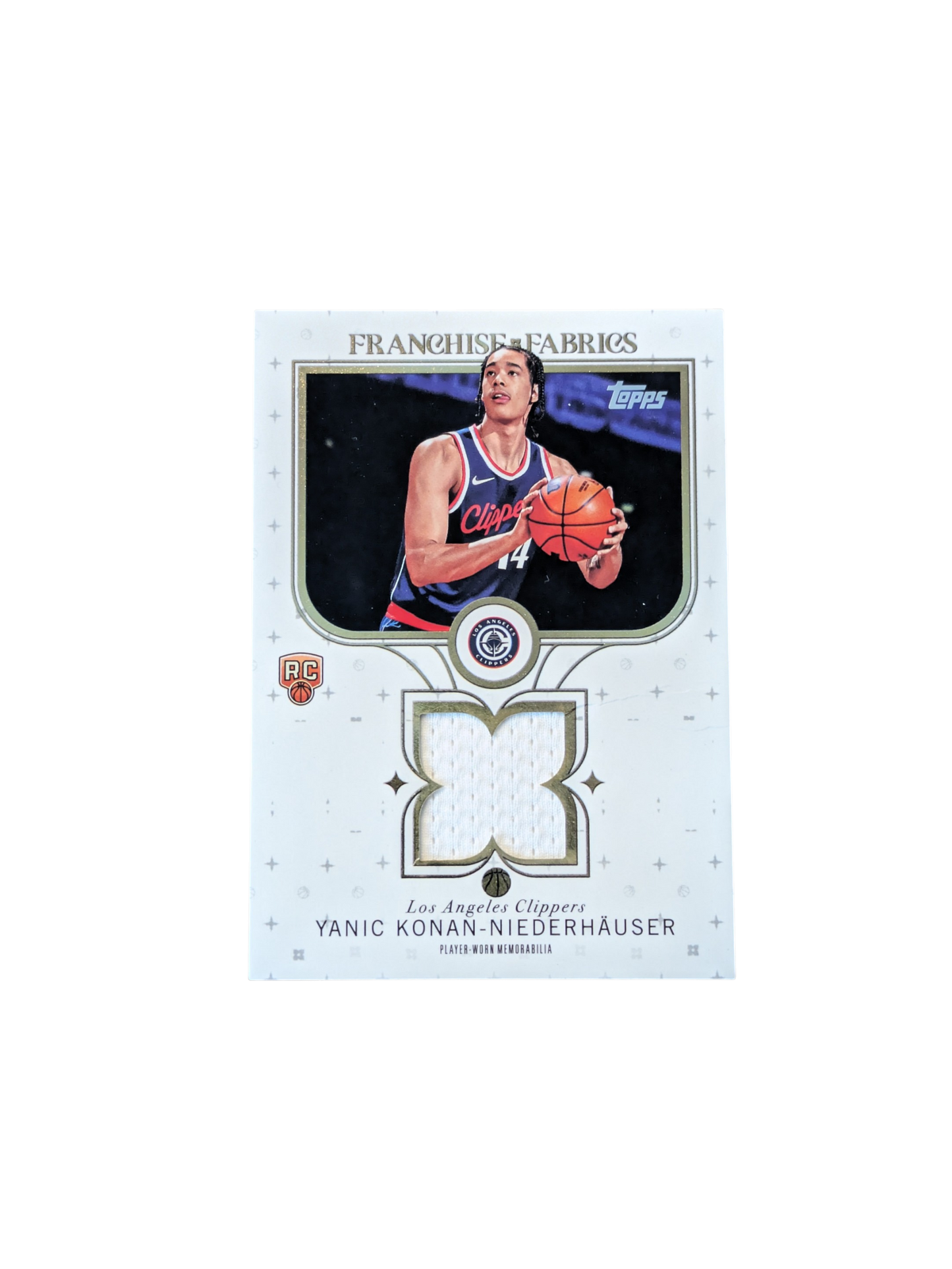 2025 Topps Franchise Fabrics Los Angeles Clippers Yanic Konan Niederhauser Rookie Jersey Patch card