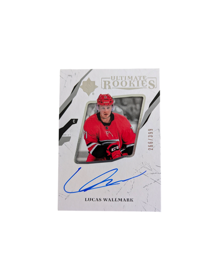 2017-18 Upper Deck Ulimate Rookies Carolina Hurricanes Lucas Wallmark 266/399 Auto card