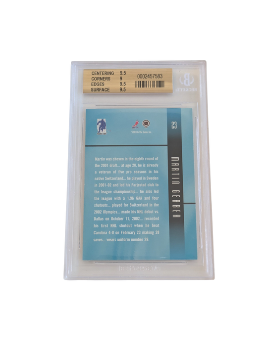 2003 In The Game Anaheim Mighty Ducks Martin Gerber Ultimate Memorabilia Beckett card