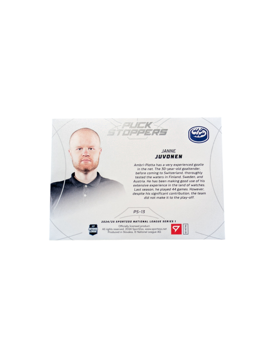 2025 SportZoo National League Ambri Piotta Janne Juvonen 33/75 card