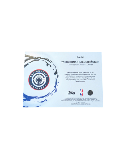 2025/26 Topps Los Angeles Clippers Yanic Konan Niederhauser Generation Now Rookie card