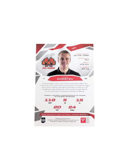 2026 SportZoo National League Biel Luca Christen Green 21/30 card