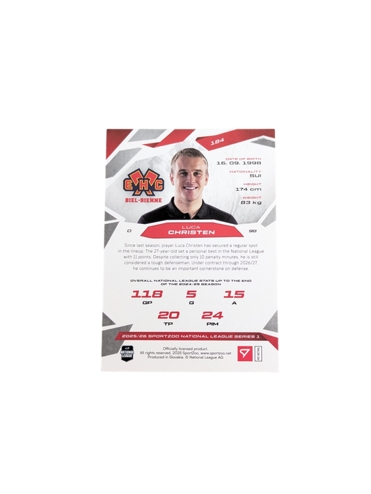 2026 SportZoo National League Biel Luca Christen Green 21/30 card
