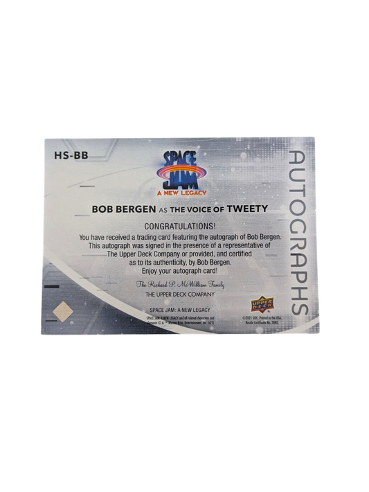 2021 Upper Deck Space Jam A New Legacy Autograph Bob Bergen Voice of Tweety card