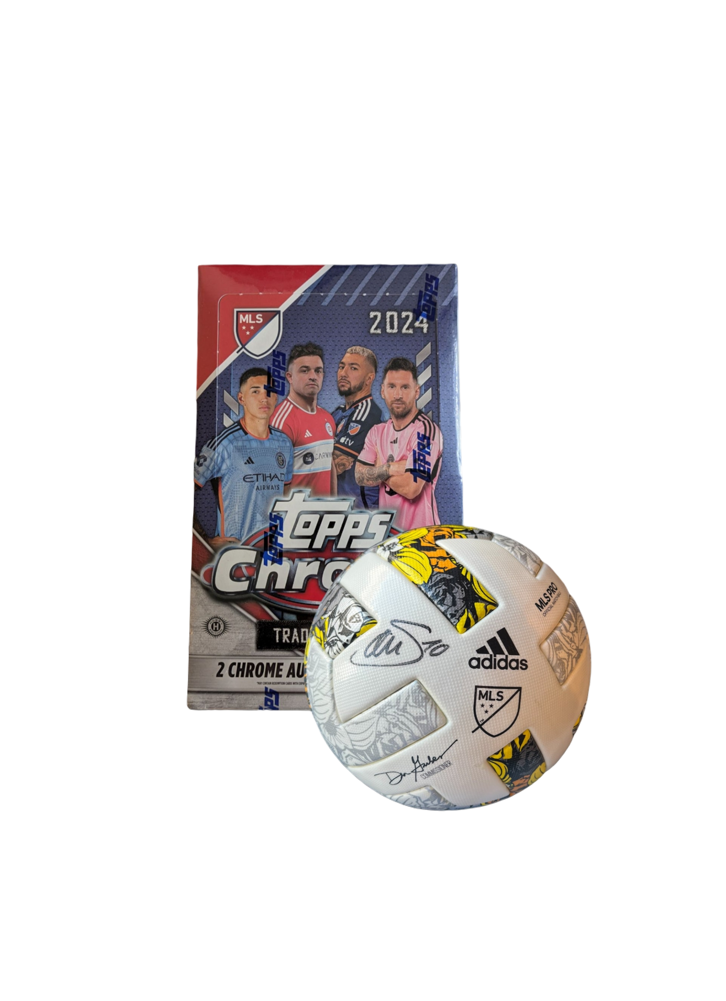Xherdan Shaqiri MLS signed Football & 2024 Topps Chrome Hobby Box Bundle