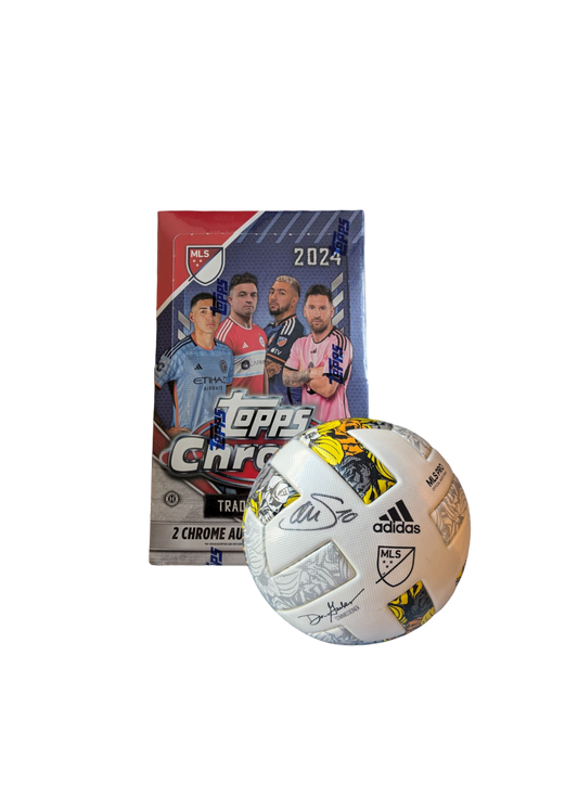Xherdan Shaqiri MLS signed Football & 2024 Topps Chrome Hobby Box Bundle