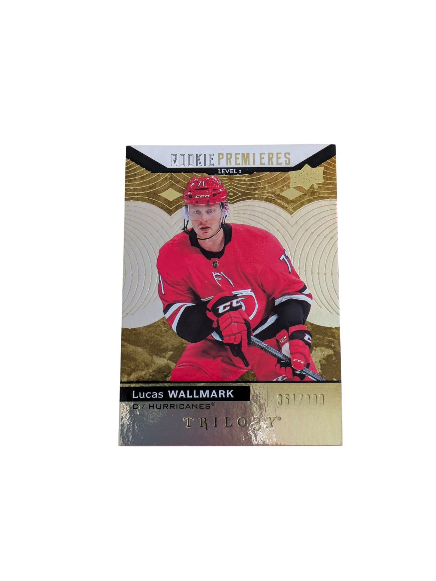 2017-18 Upper Deck Rookie Premieres Carolina Hurricanes Lucas Wallmark 351/999 card