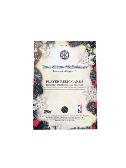 2025 Topps Player Relic Los Angeles Clippers Yanic Konan Niederhauser Rookie Jersey Patch card