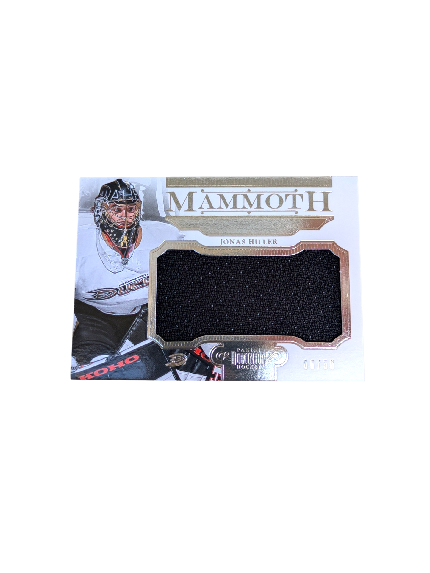 2013 Panini Mammoth Anaheim Ducks Jonas Hiller Patch 06/50 card