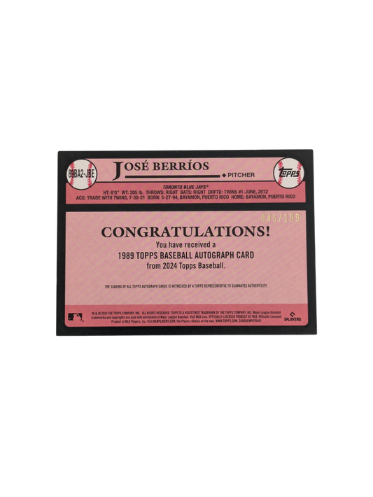 2024 Topps 35th Anniversary MLB Toronto Blue Jays José Berrios Auto card