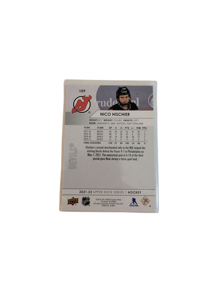 2021 Upper Deck Series 1 New Jersey Devils Nico Hischier #109 Card