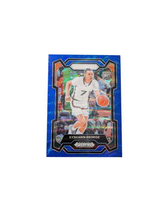 2024 Panini Prizm Washington Wizards Kyshawn George #71 Rookie Blue Wave 135/249 card