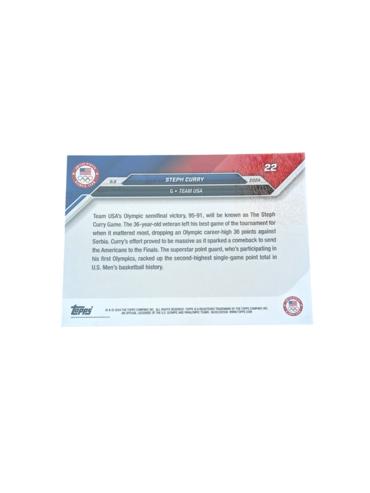 2024 Topps Now Team USA Steph Curry #22 card