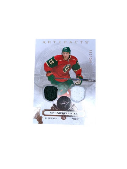 2017 Upper Deck Artifacts Minnesota Wild Nino Niederreiter Patch 042/16599 card