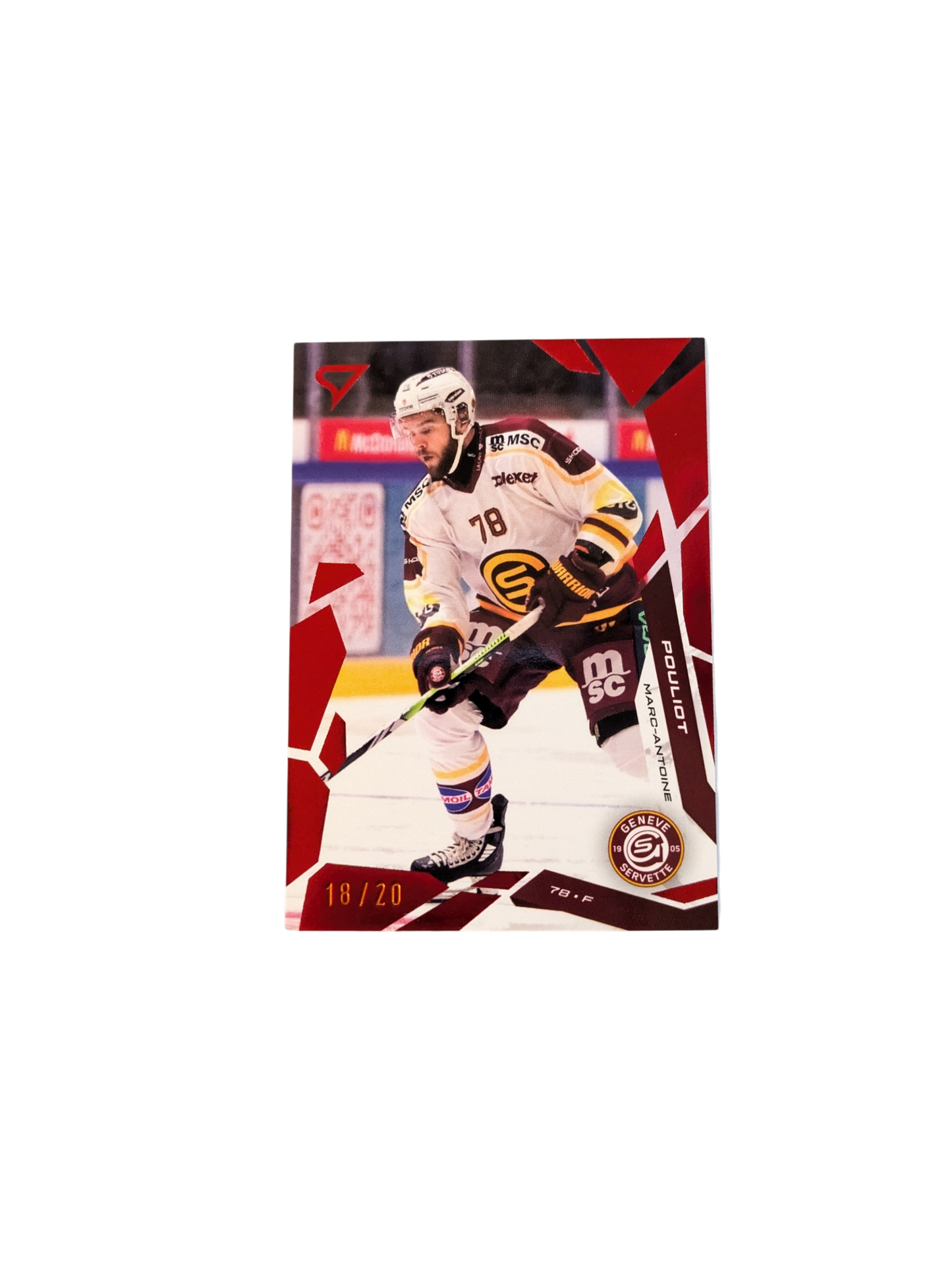 2026 SportZoo National League Genève Servette Marc-Antoine Pouliot 18/20 Red card