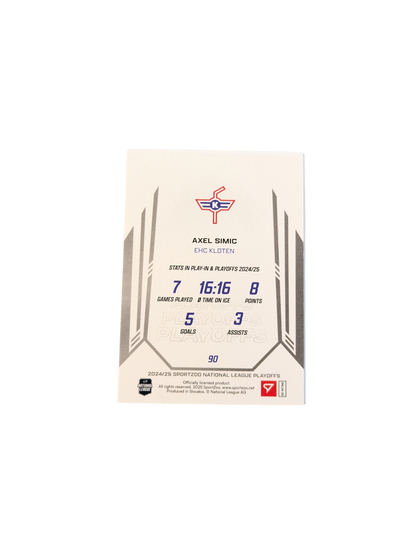 2025 SportZoo National League Playoffs Kloten Axel Simic Gold 06/10 card