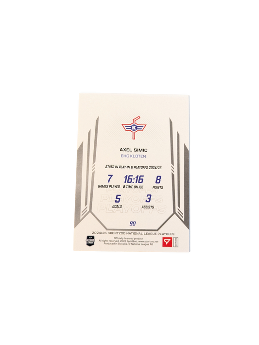 2025 SportZoo National League Playoffs Kloten Axel Simic Gold 06/10 card