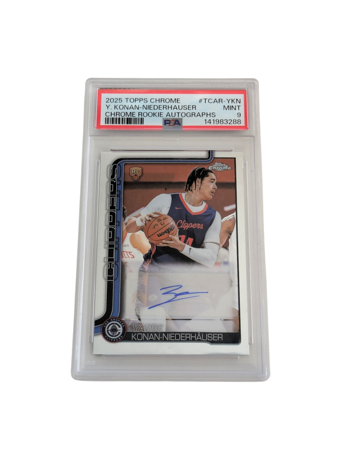 2025 Topps Chrome Yanic Konan Niederhauser Rookie Auto Card PSA 9
