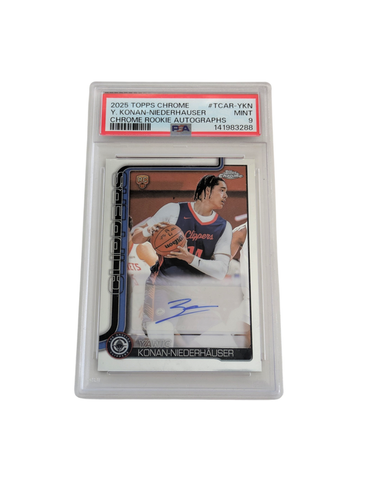 2025 Topps Chrome Yanic Konan Niederhauser Rookie Auto Card PSA 9