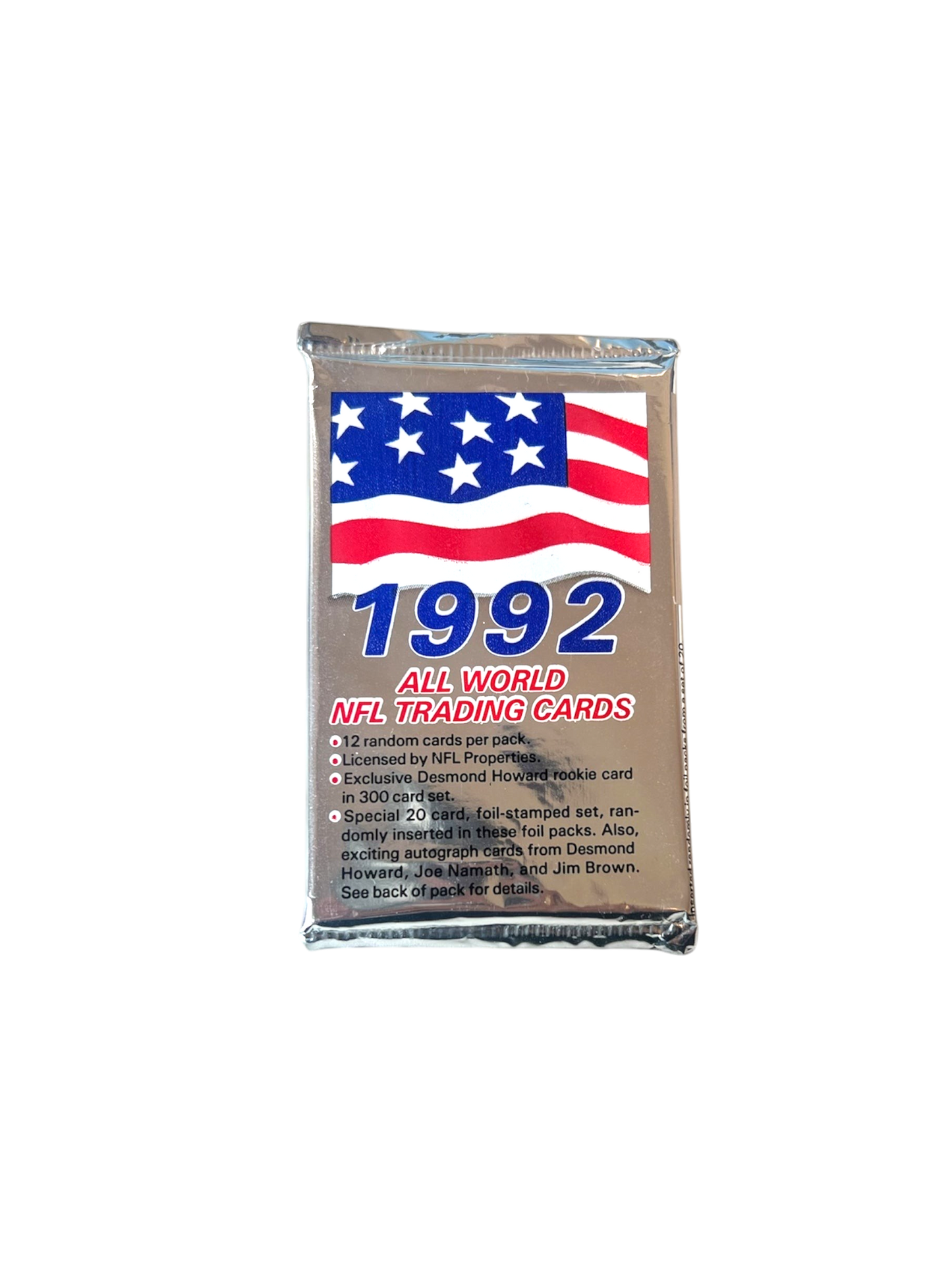 1992 All World NFL Trading Cards Pack