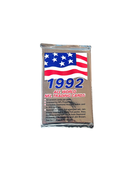 1992 All World NFL Trading Cards Pack