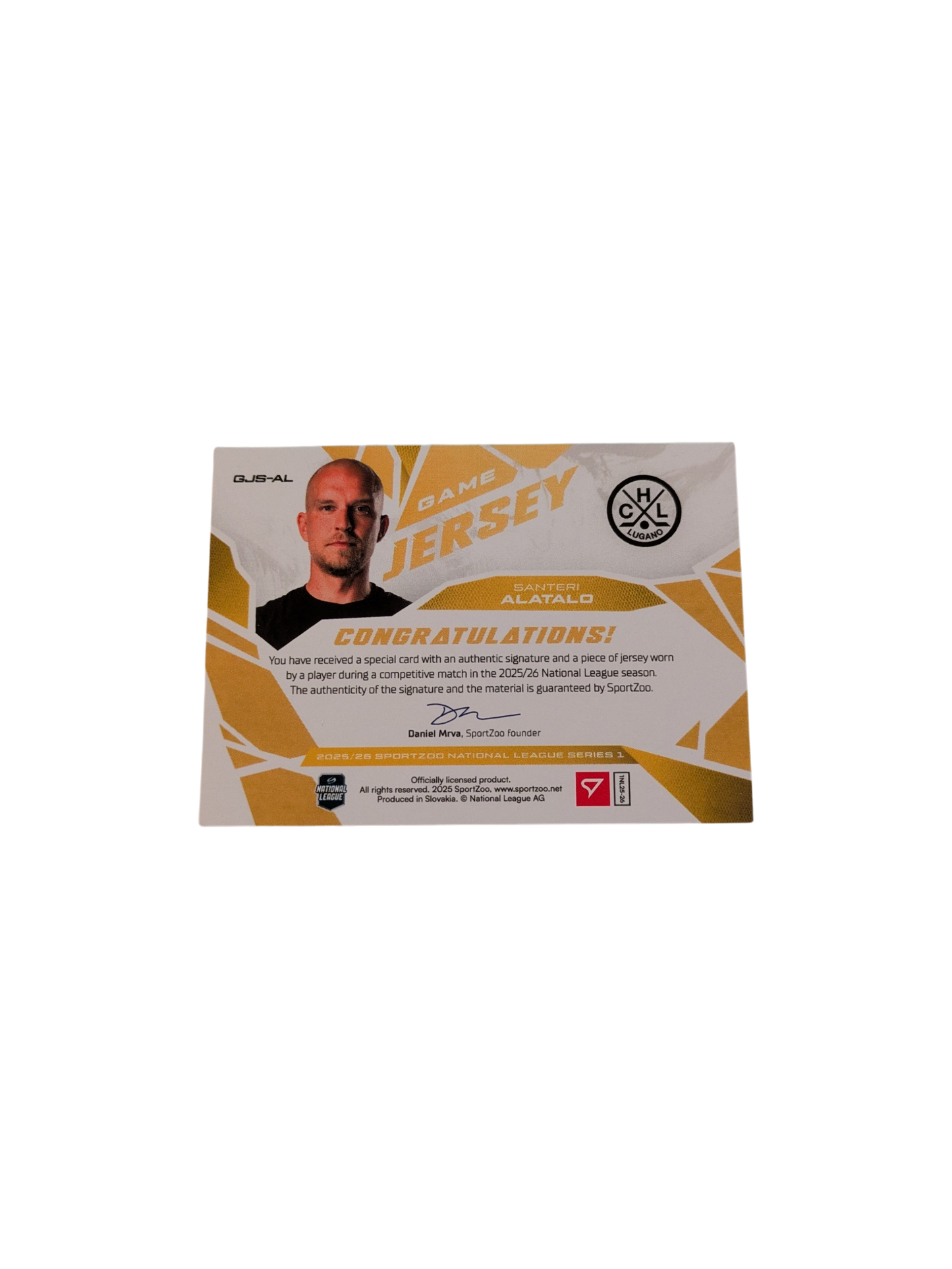 2026 SportZoo National League Series 1 HC Lugano Alatalo Santeri 18/30 Auto card
