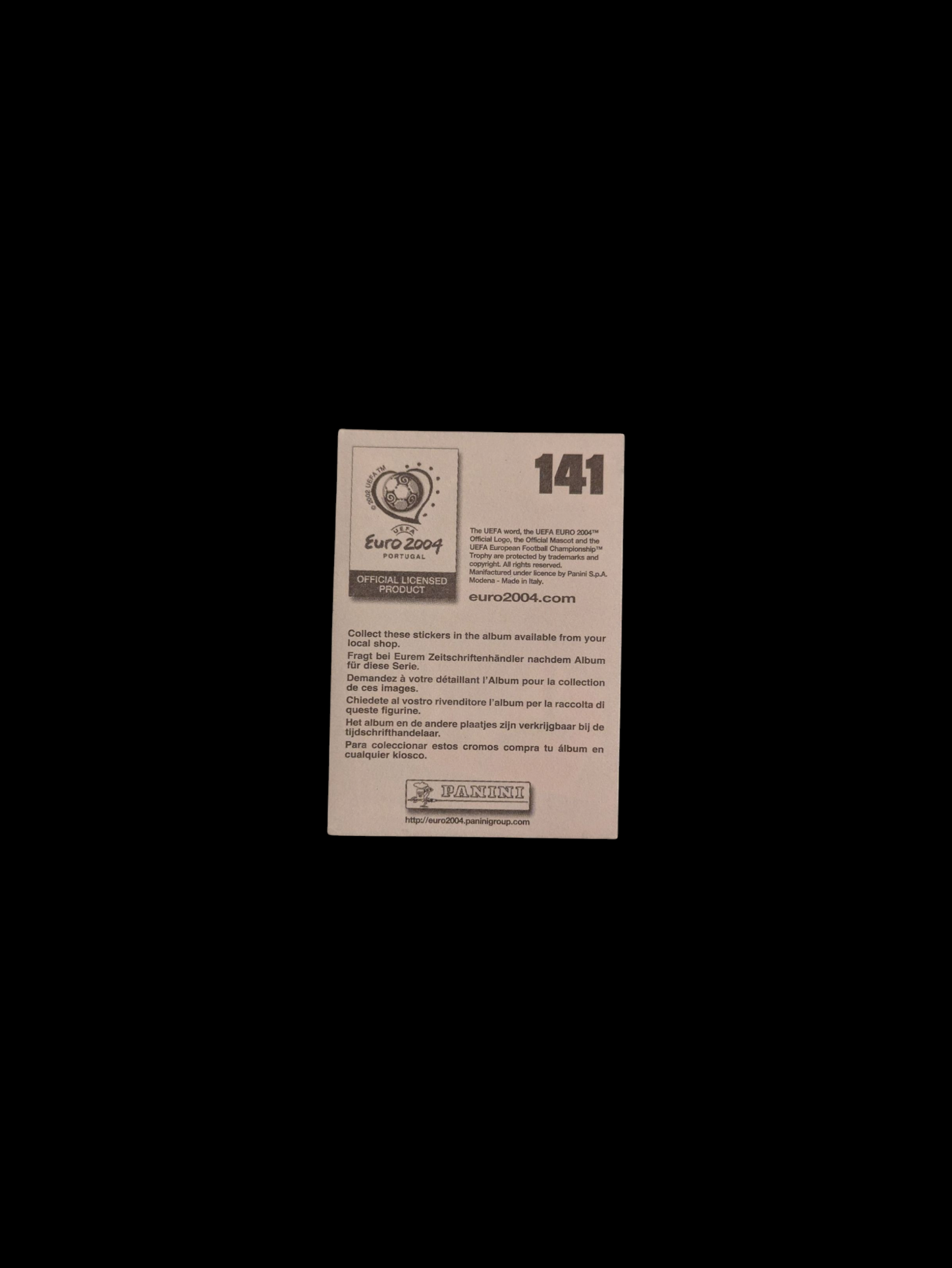 UEFA Euro 2004 Portugal Football Switzerland Murat Yakin Sticker