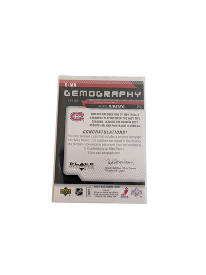 2006 Upper Deck Geography Montreal Canadiens Mike Ribeiro Auto Card