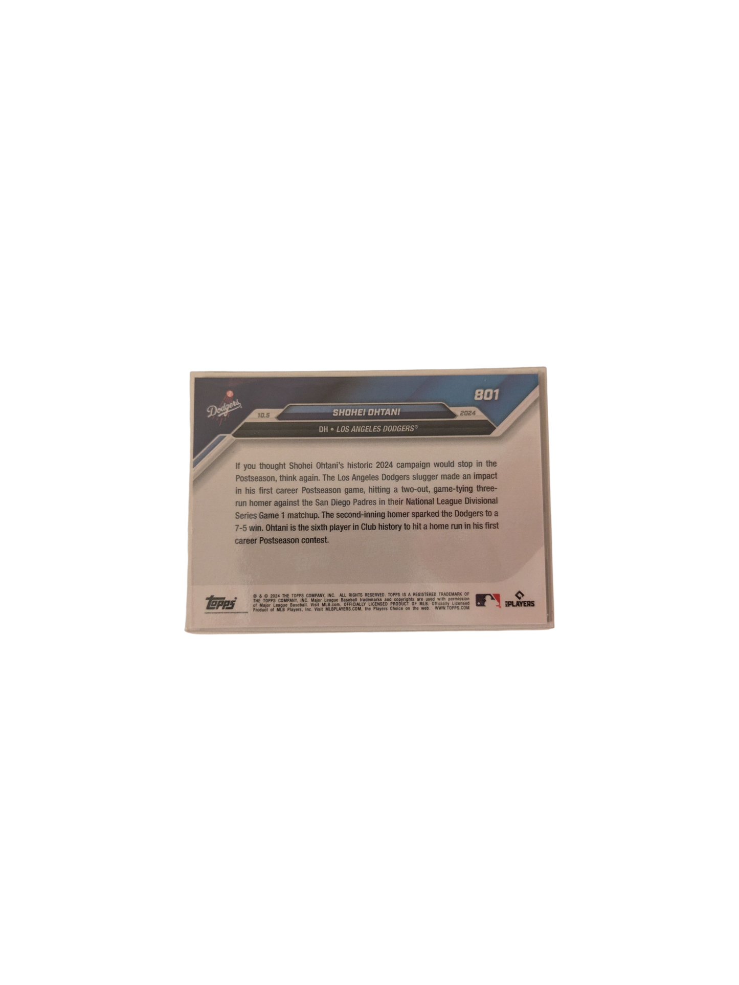 2024 Topps Now Los Angeles Dodgers Shohei Ohtani NLDS Card